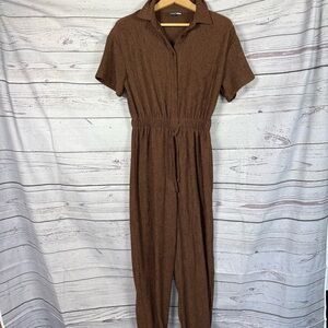 Fashion Nova Jumpsuit Size S Brown Short-Sleeve Jumpsuit